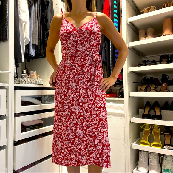 HOLLISTER Wrap Dress red floral size XS - Picture 2 of 11